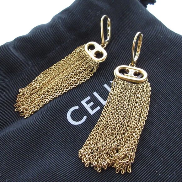 Auth CELINE Pierce gold metal - Picture 1 of 8